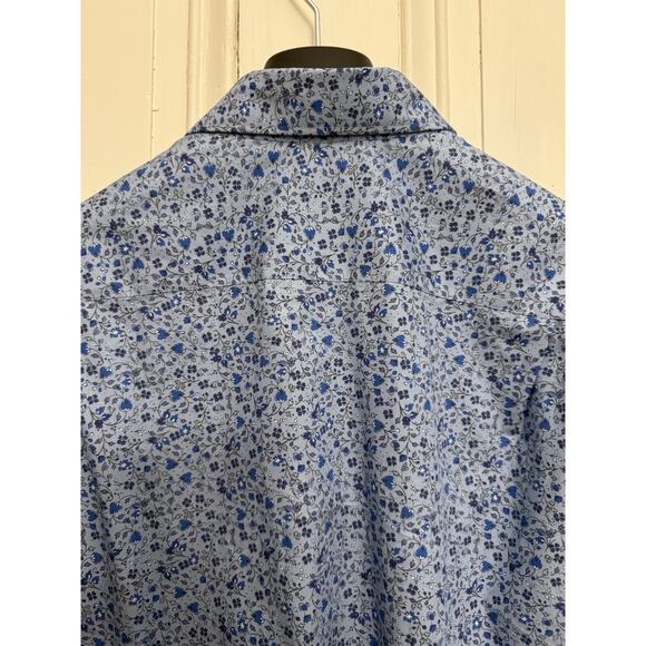 Paul Smith NWT $295 Dress Shirt Size 16.5 Blue Floral Print Made In Italy - Picture 3 of 7
